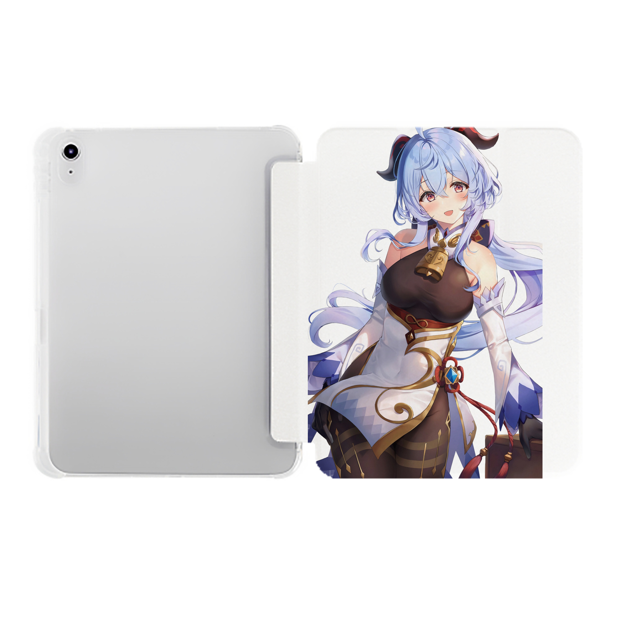 げんし神 甘雨 かんう genshin Ganyu IPad ケース ペン収納付き 三つ折りスタンド PUレザー×シリコン 対応機種9.5/10.5/10.9インチ